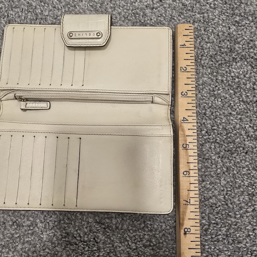 Celine Vintage Canvas Trifold Wallet Neutrals Classic Chic Luxury Minimalist - Picture 9 of 16